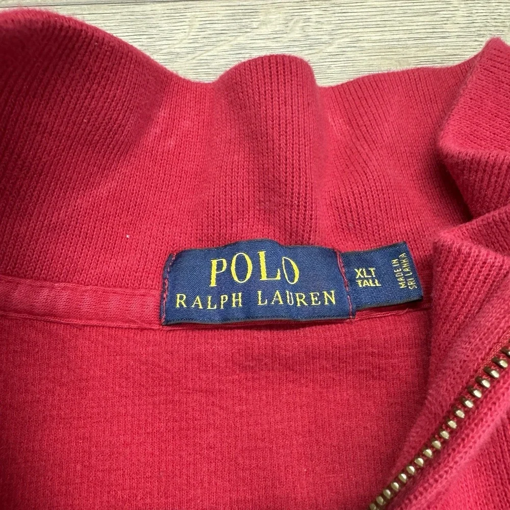 Polo‎ Ralph Lauren Red 1/4 Zip Pullover Men Sz XLT Preppy Matcha Elevated